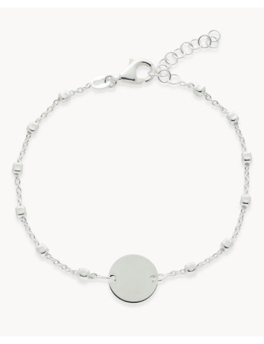Pulsera  chapa lisa bolitas...