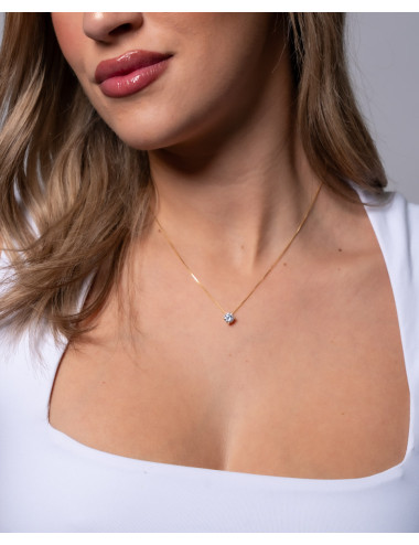 Collar  solitario circonita...