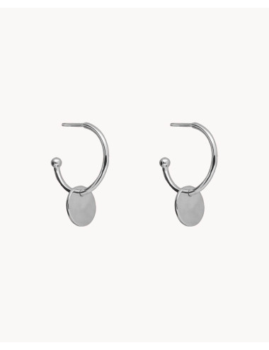 Pendientes de aro  de plata...