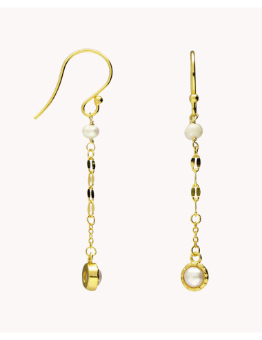 Pendientes largos  perla...