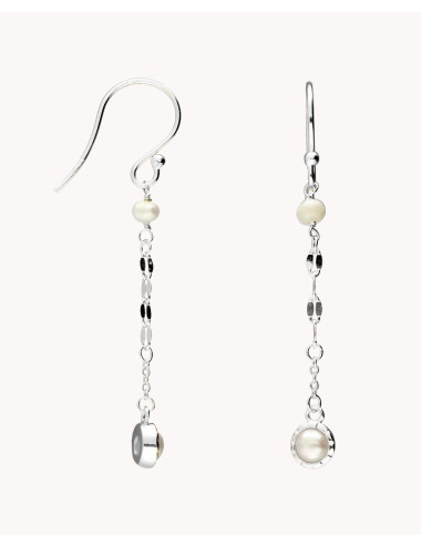 Pendientes largos  perla...