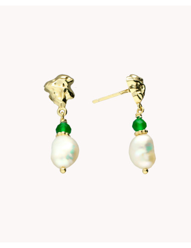 Pendientes  perlada verde...