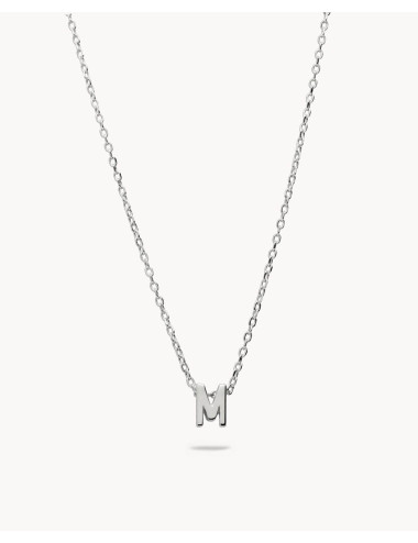 Collar  letra m de plata de...