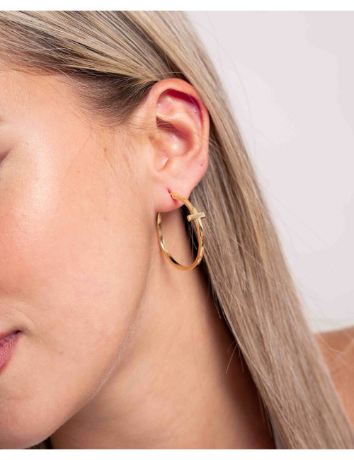 Pendientes de aro  cruz...