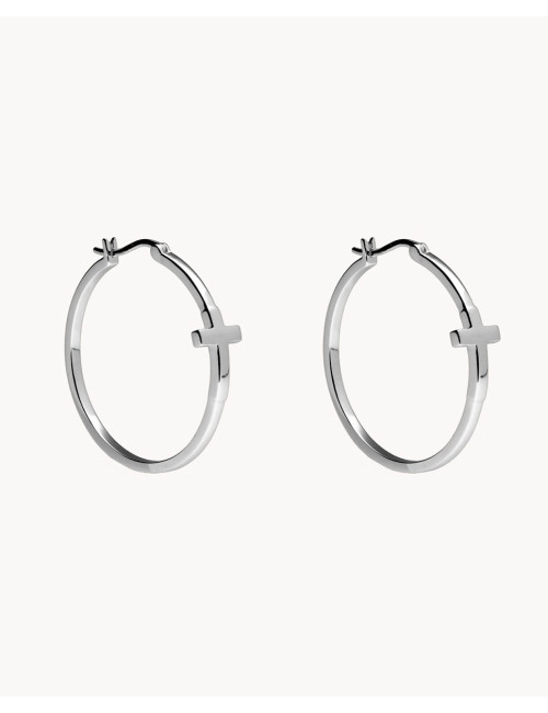 Pendientes de aro  cruz...