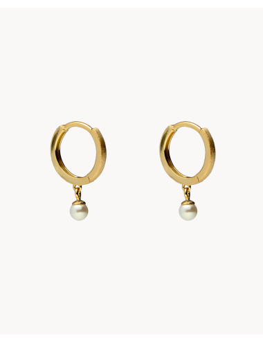 Pendientes de aro  perla...