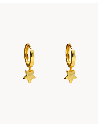 Pendientes de aro  estrella...