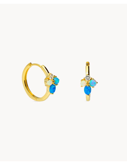 Pendientes de aro  flor de...