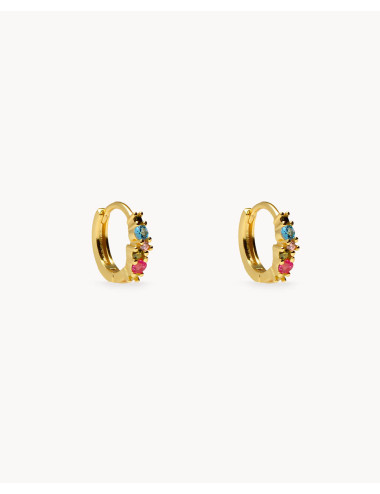 Pendientes de aro  lila de...