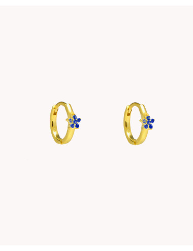 Pendientes de aro  flor...
