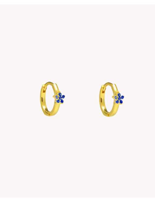 Pendientes de aro  flor...