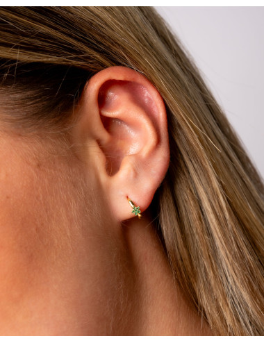 Pendientes de aro  flor...