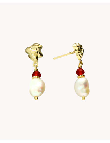 Pendientes  perlada coral...