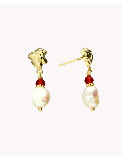 Pendientes  perlada coral...