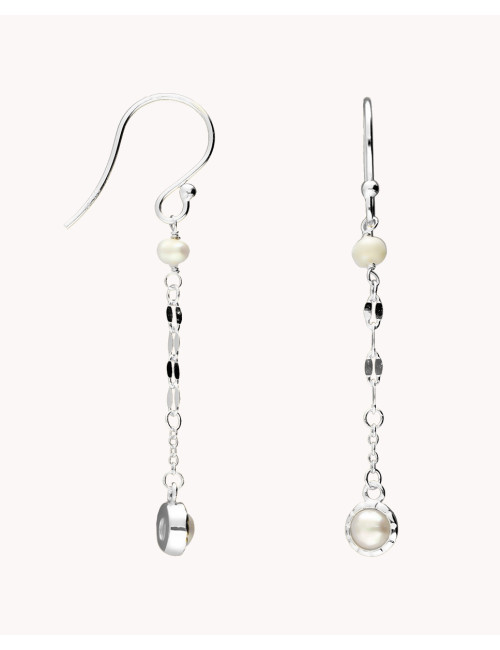 Pendientes largos  perla...