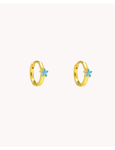Pendientes de aro  flor...