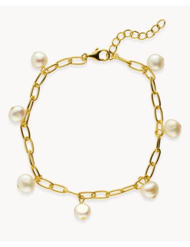 Pulsera  perlas en cadena...