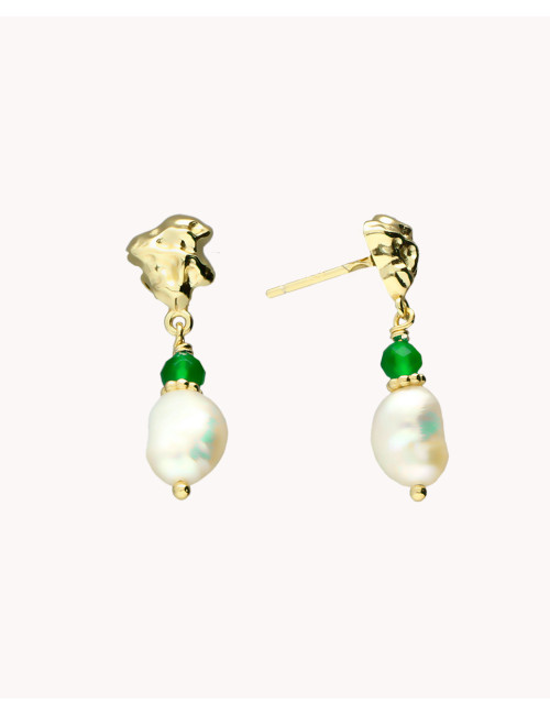 Pendientes  perlada verde...