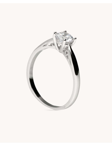 Anillo  solitario plano...