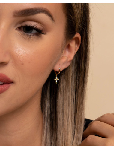 Pendientes de aro  cruz...