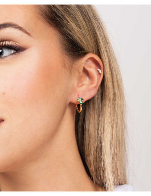 Pendientes de aro  flor de...