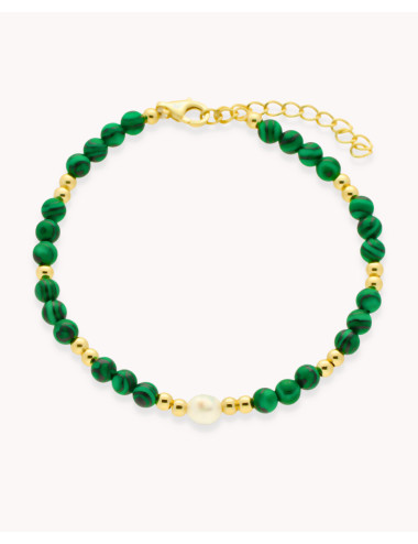 Pulsera  perlada malaquita...