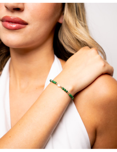 Pulsera  perlada malaquita...