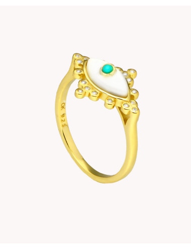 Anillo  ojo turco ópalo de...