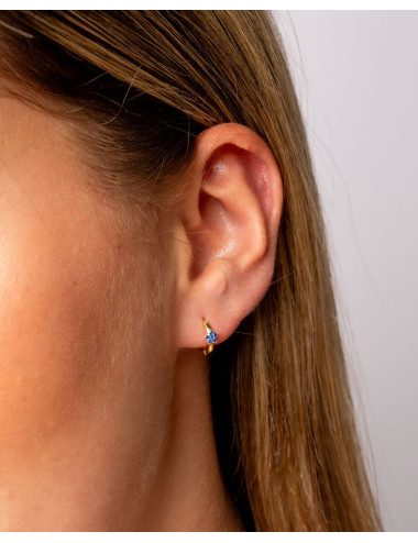 Pendientes de aro  flor...