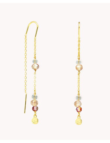 Pendientes  largos rosas de...