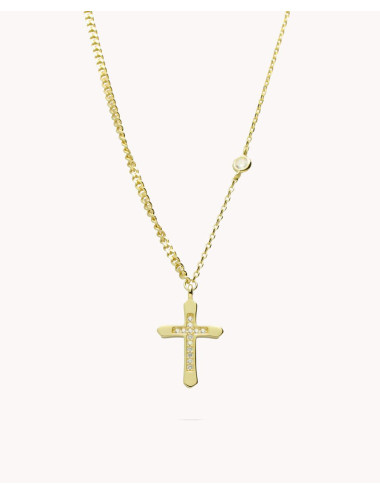 Collar  cruz duo brillo de...