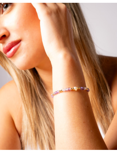 Pulsera  perlada amatista...