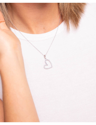 Colgante  corazón brilla y...