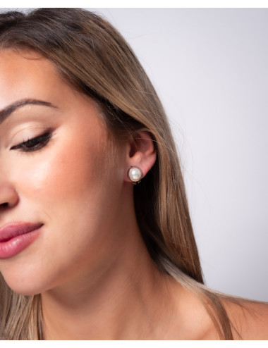Pendientes  perla en clip...