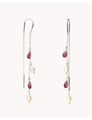 Pendientes largos  perla en...