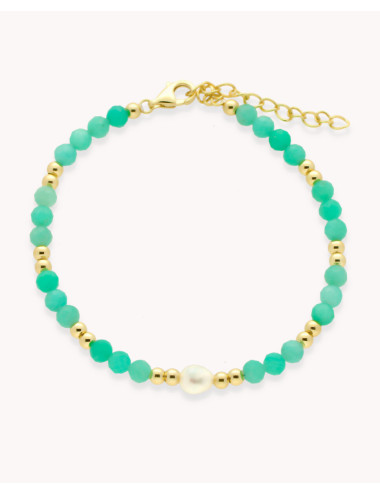 Pulsera  perlada turquesas...