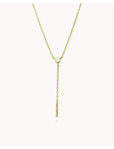 Collar  corbata ópalo de...