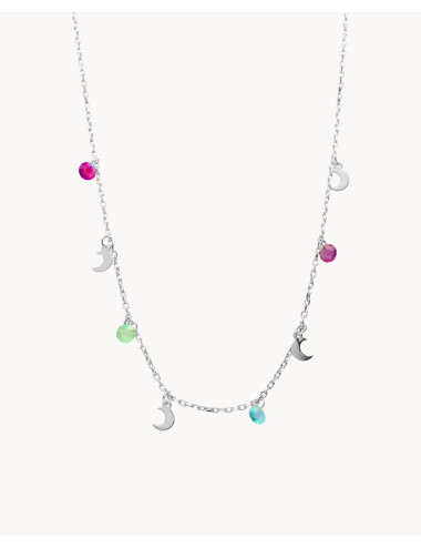 Collar  lunas y cristal de...