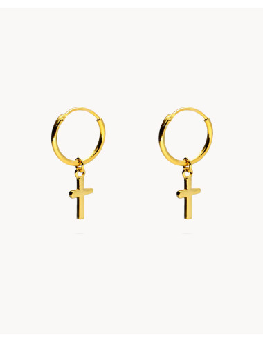 Pendientes de aro  cruz...