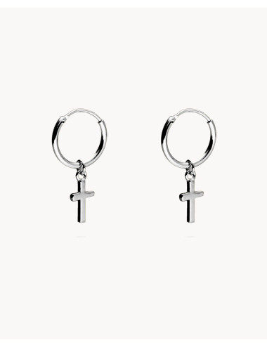 Pendientes de aro  cruz...