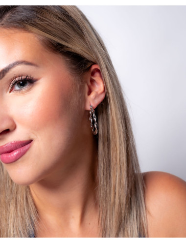 Pendientes de aro  rizado...