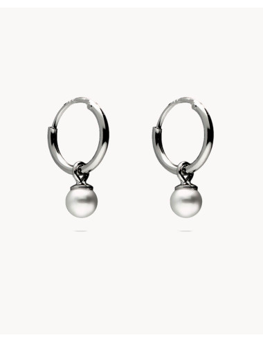 Pendientes de aro  perla...