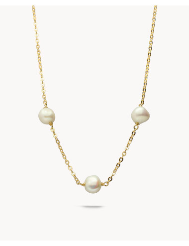 Collar  perla lua de plata...