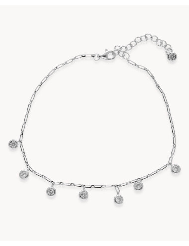 Tobillera  disco de plata...