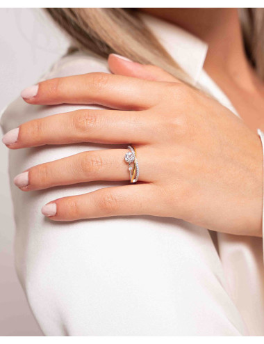 Anillo  solitario sol y...