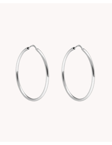 Pendientes de aro  de plata...