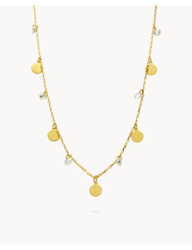 Collar  chapas y cristal de...