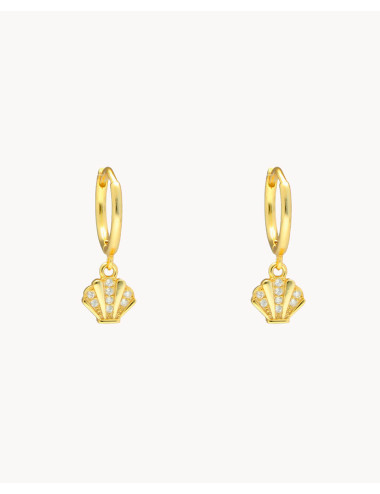 Pendientes de aro  concha...