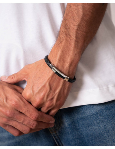 Pulsera   hilada cuero...