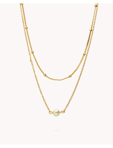 Collar  perla dots de plata...